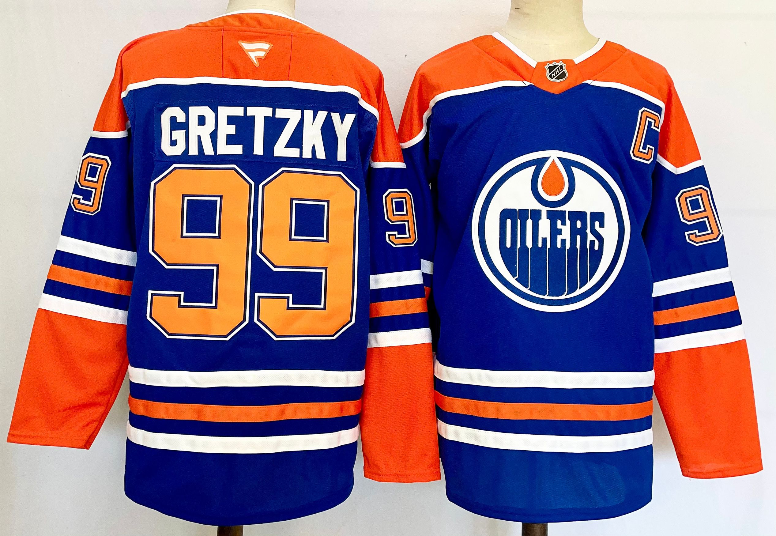 Men Edmonton Oilers #99 Gretzky Blue 2025 Home Premier Player NHL Jersey